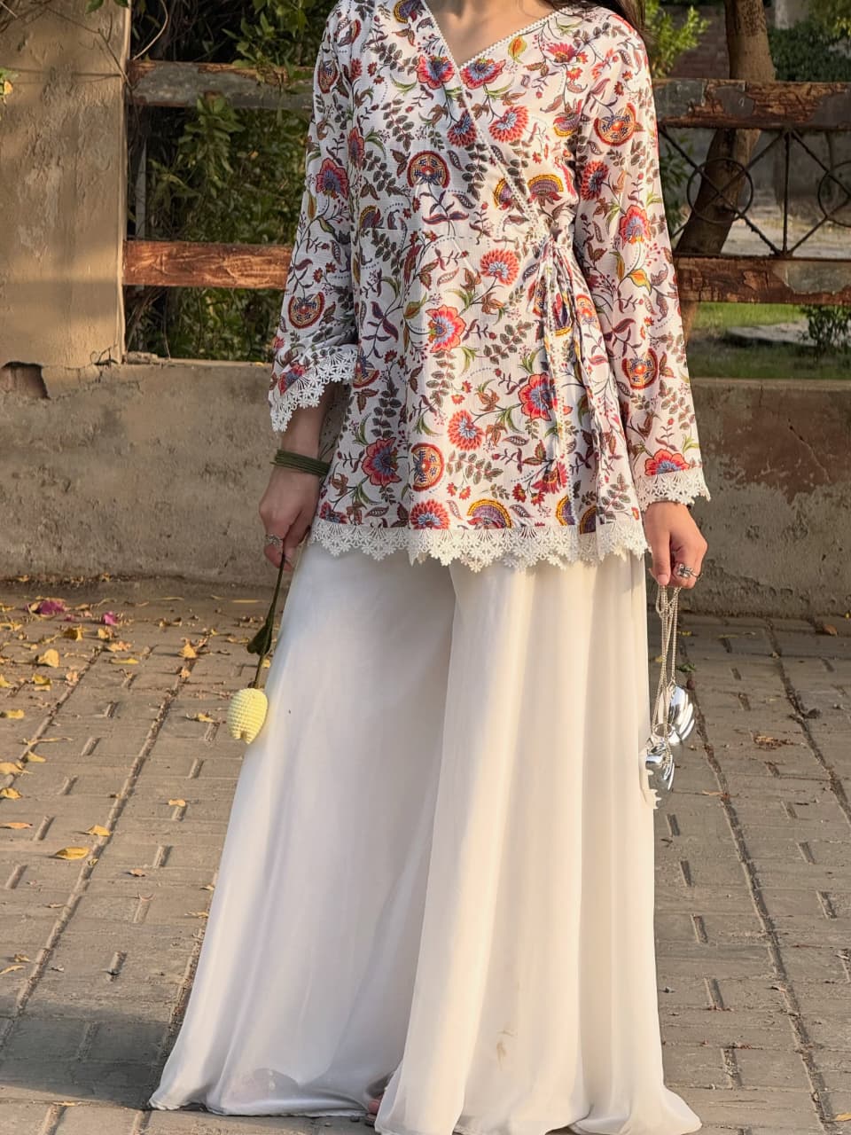 Floral Wrap Kurti Set 🌸✨
