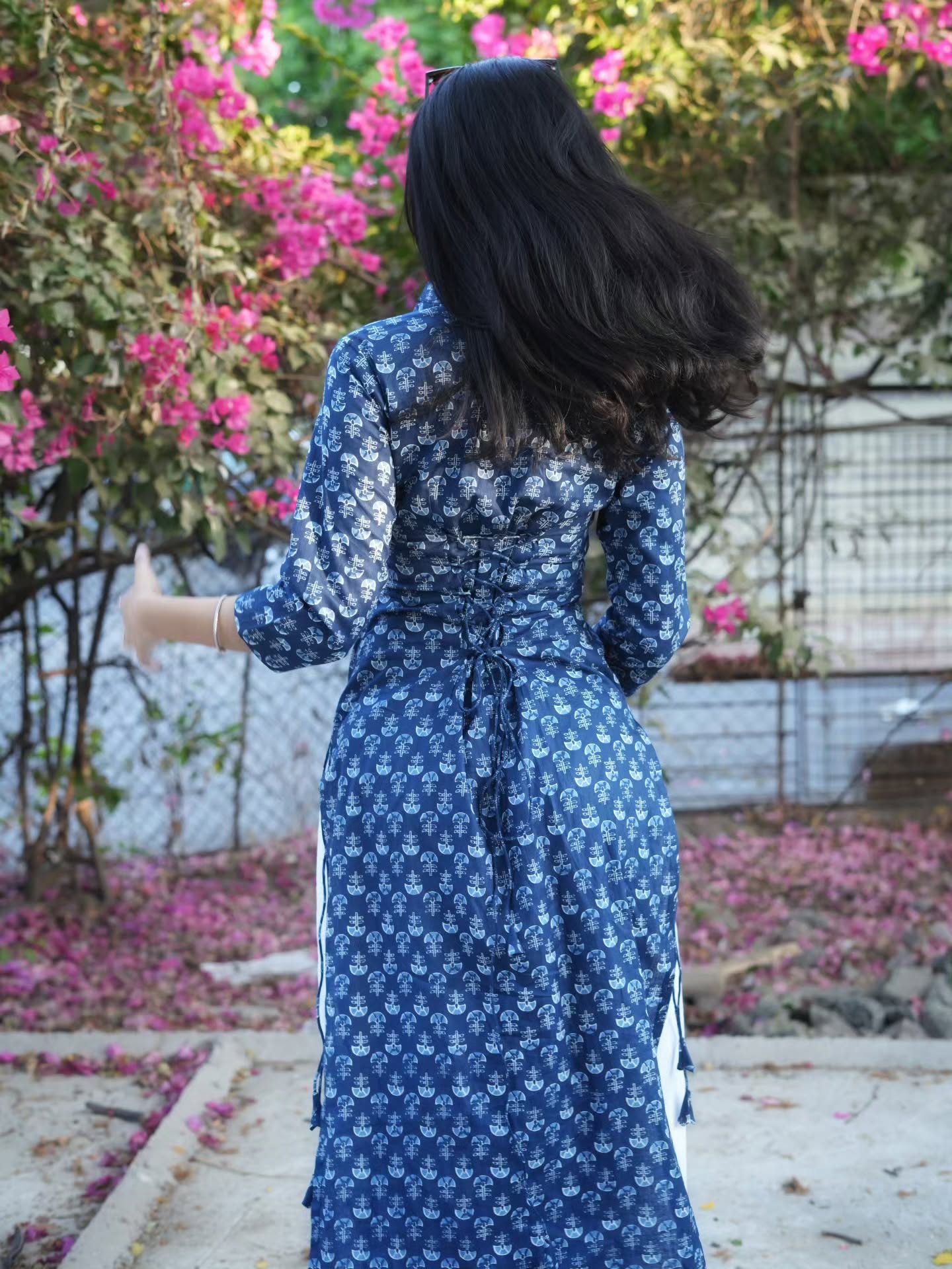 Indigo Print Kurta Set