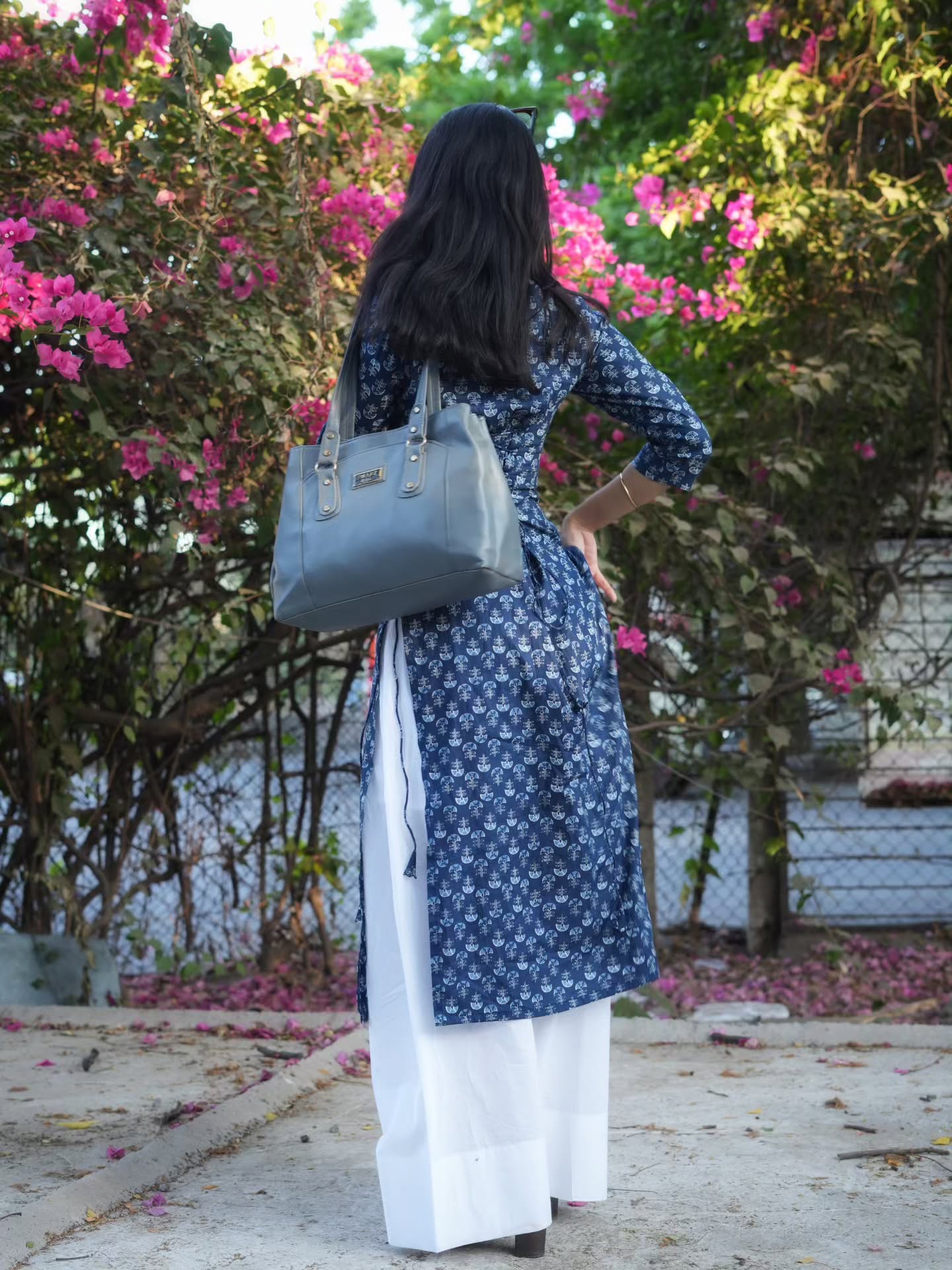 Indigo Print Kurta Set