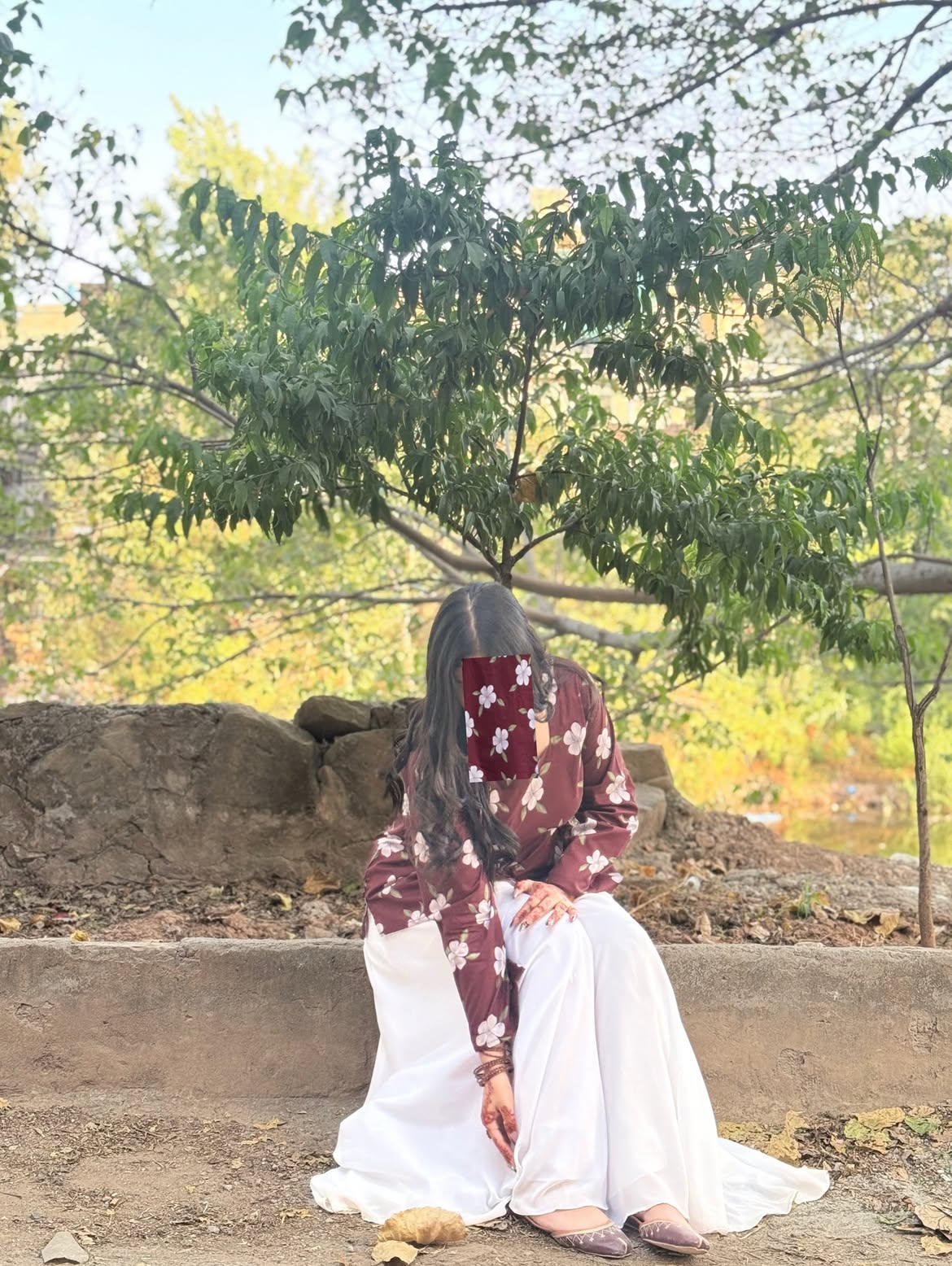 Maroon Bloom Floral Printed Kurta & White Palazzo Co-ord Set ✨
