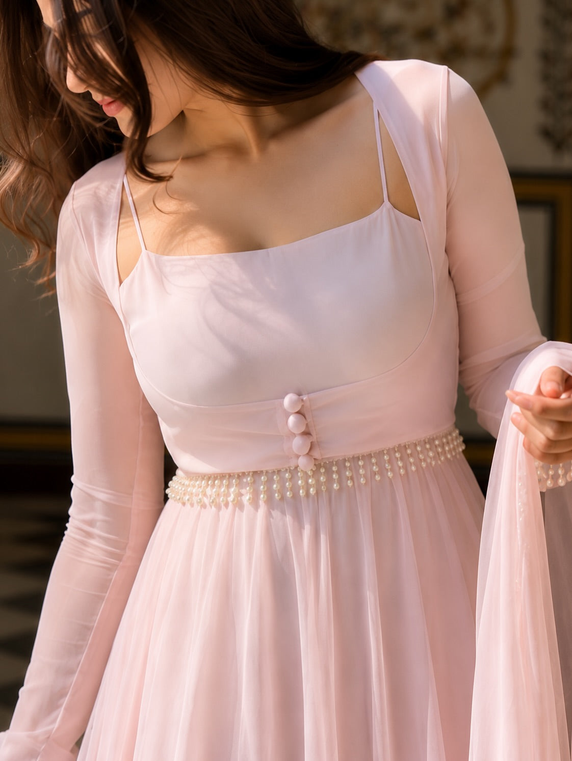 Blush Pink Anarkali 🌸