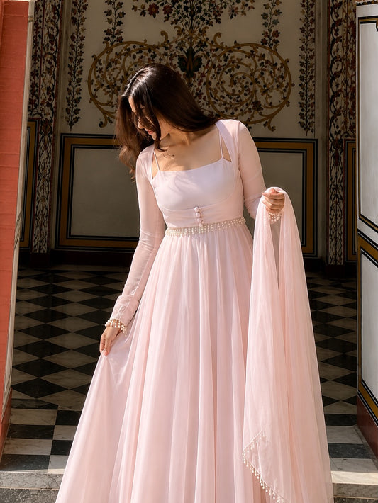Blush Pink Anarkali 🌸