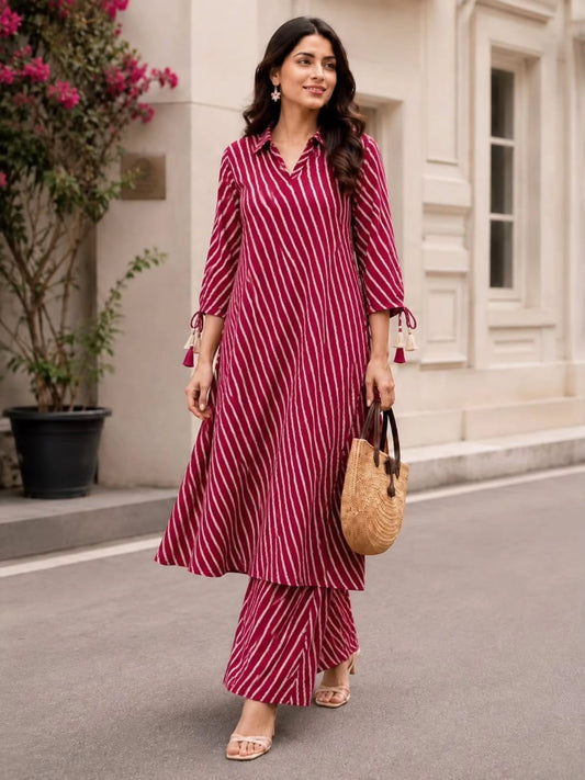 Maroon Stripe Set